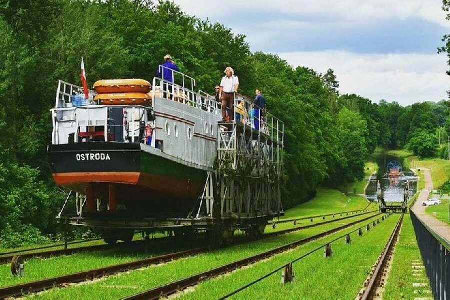 From Gdansk: Elblag Canal Boat Cruise - The engineering behind the boats-on-grass illusion