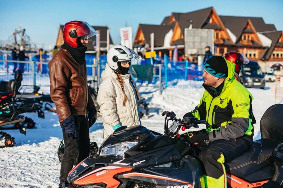 From Krakow: Snowmobile Adventure with Thermal Pools Visit - The snowmobile experience in Podhale: safety, route choice, and that Tatra view