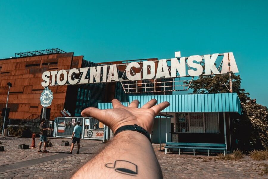 Gdansk Private Bike Tour - Footbridge to Ołowianka and the Shift Back to Waterfront Life