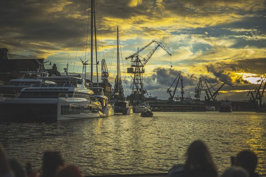 Gdańsk: Sunset Cruise on a Historic Polish Boat - Your Boat: A Replica Galley, Cozy Seating, Real Water Views