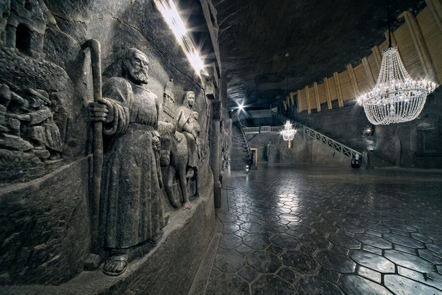 Unesco List; Wieliczka Salt Mine Half-Day Tour from Kraków - First descent: more than 380 steps to about 64 meters down
