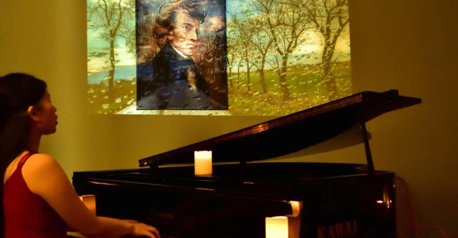 Warsaw Concert: Chopin – Painted by Candlelights with Wine - What happens during the 1 hour: piano recital, stories, and candlelight timing