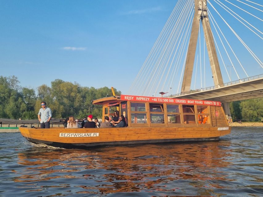 Warsaw: Evening Vistula Cruise with Welcome Drink - Mermaid Monument to the Wooden Galar Wiślany, With All-Weather Comfort