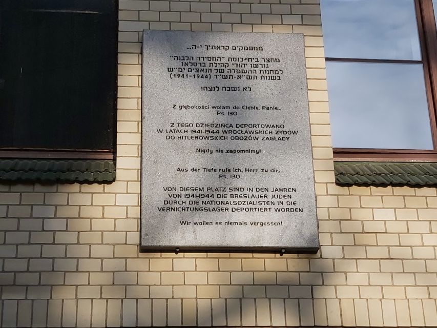 Wroclaw: Third Reich and World War Two Historical Tour - White Stork Synagogue, Jewish heritage, and Holocaust remembrance